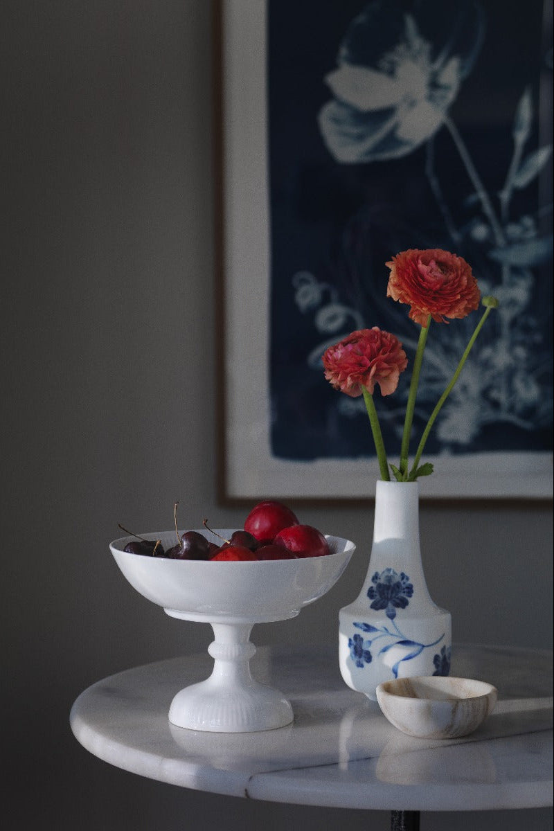 Royal Copenhagen Hvid Riflet skål - 15 cm. - Bahne